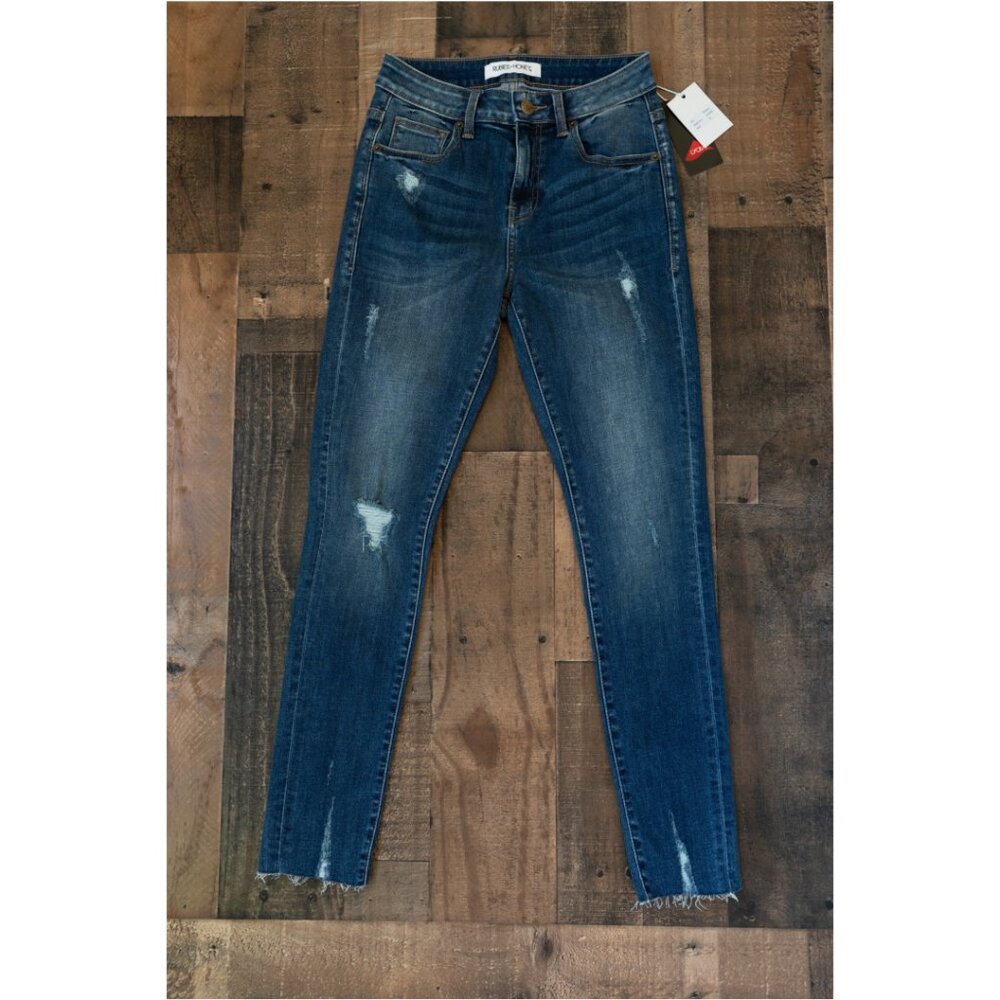 🆕 Dark Wash Distressed Skinny Jeans - Size 0/25